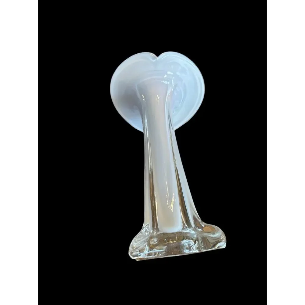 Vintage Jack In The Pulpit Calla Lily Blown Italian Cased Glass Vase Collectible